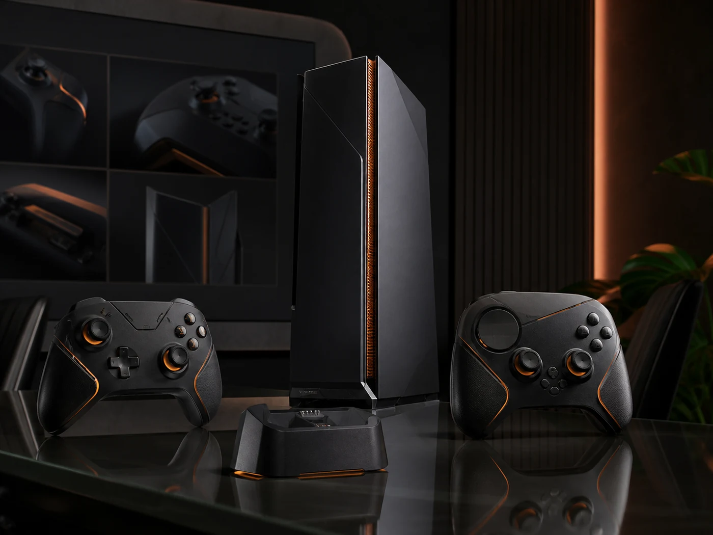 Console bundle with two controllers and a charging dock